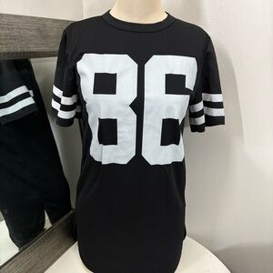 Wet Seal Black T-Shirt with White Number 86